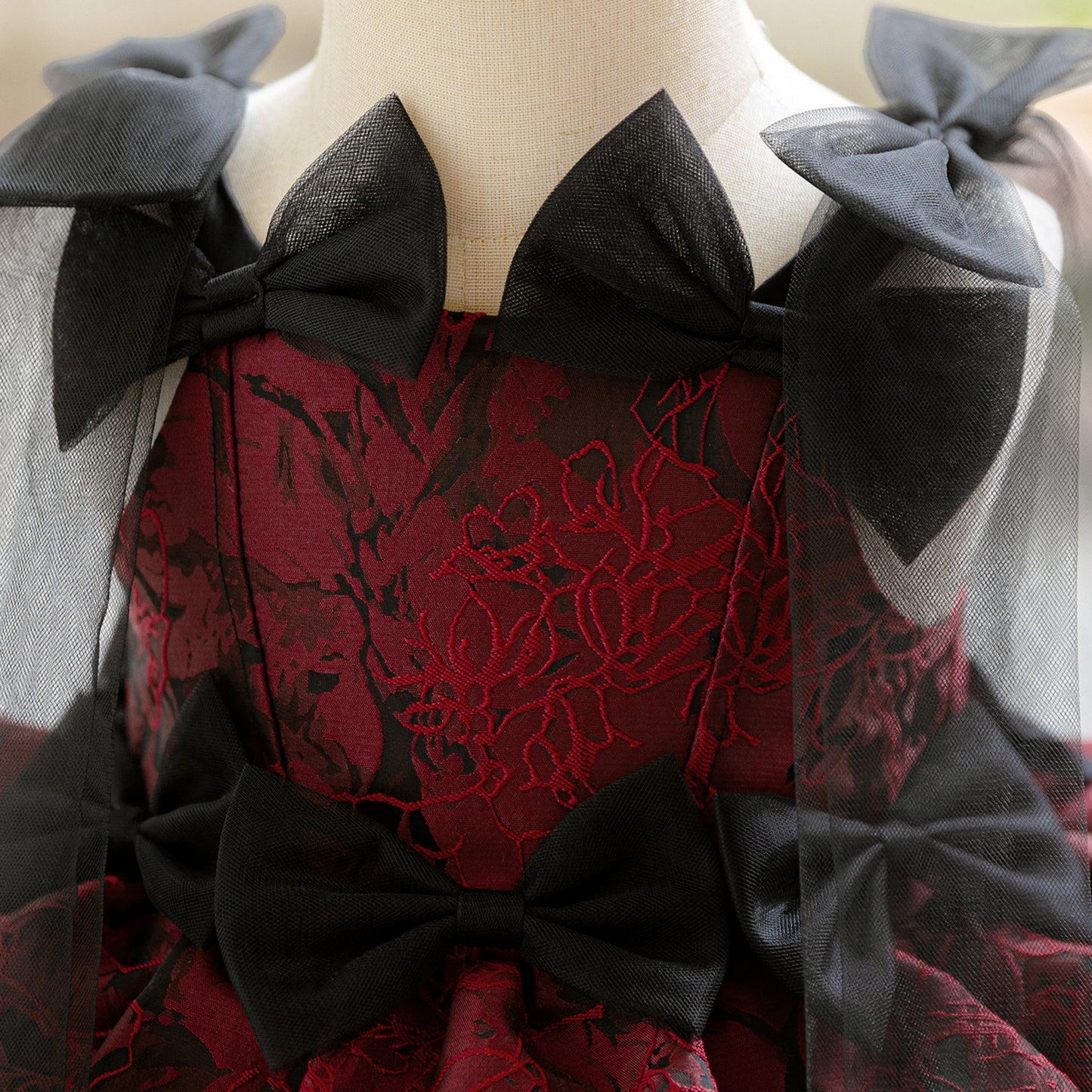 Cute Off-Shoulder Ball Gown Princess Dress for Little Girls – Tiered Tulle with Bow