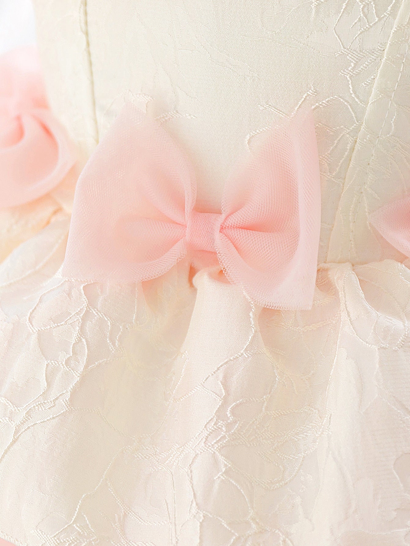 Cute Off-Shoulder Ball Gown Princess Dress for Little Girls – Tiered Tulle with Bow