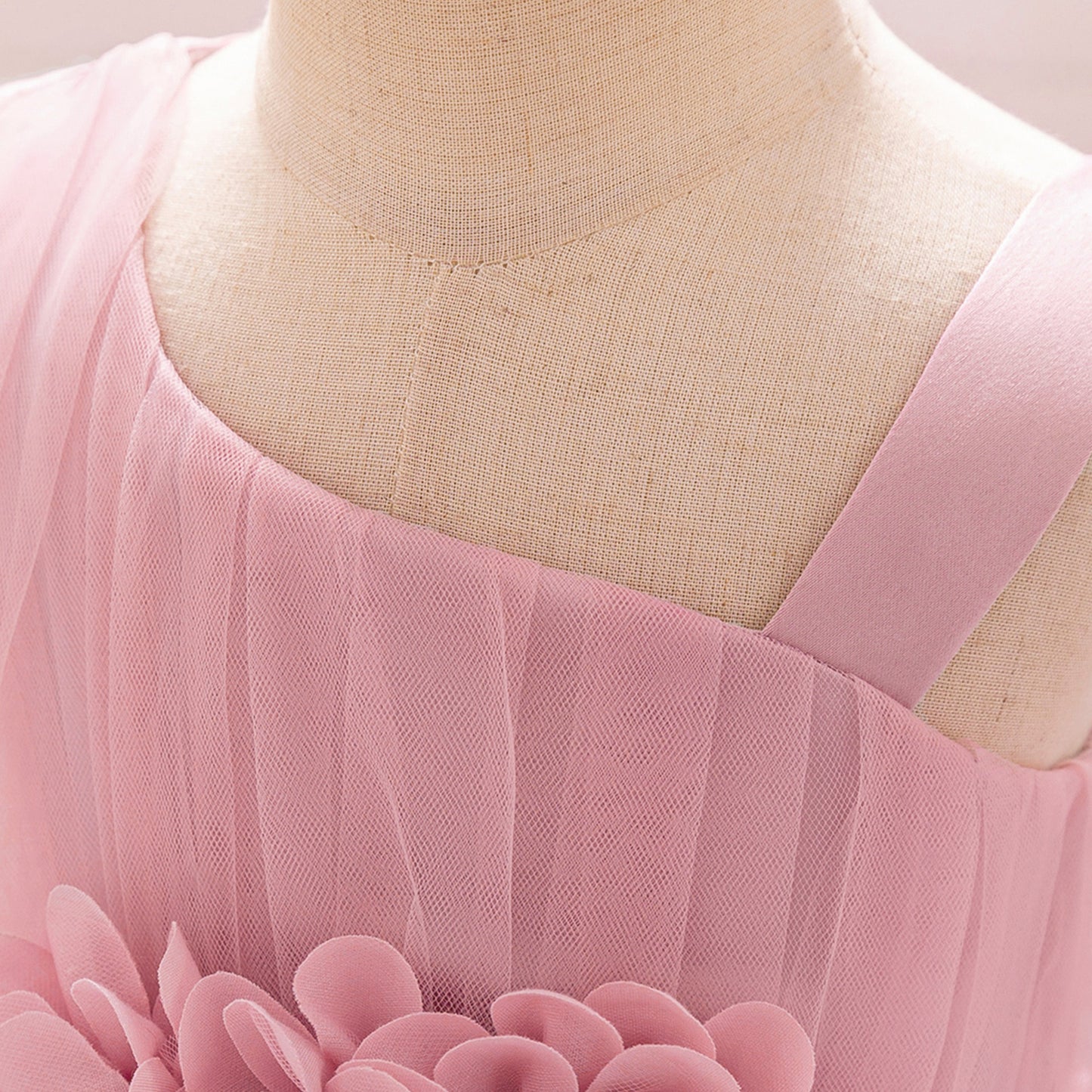 Cute Off-Shoulder Puffy Tulle Princess Dress with Flowers for Baby & Toddler Girls