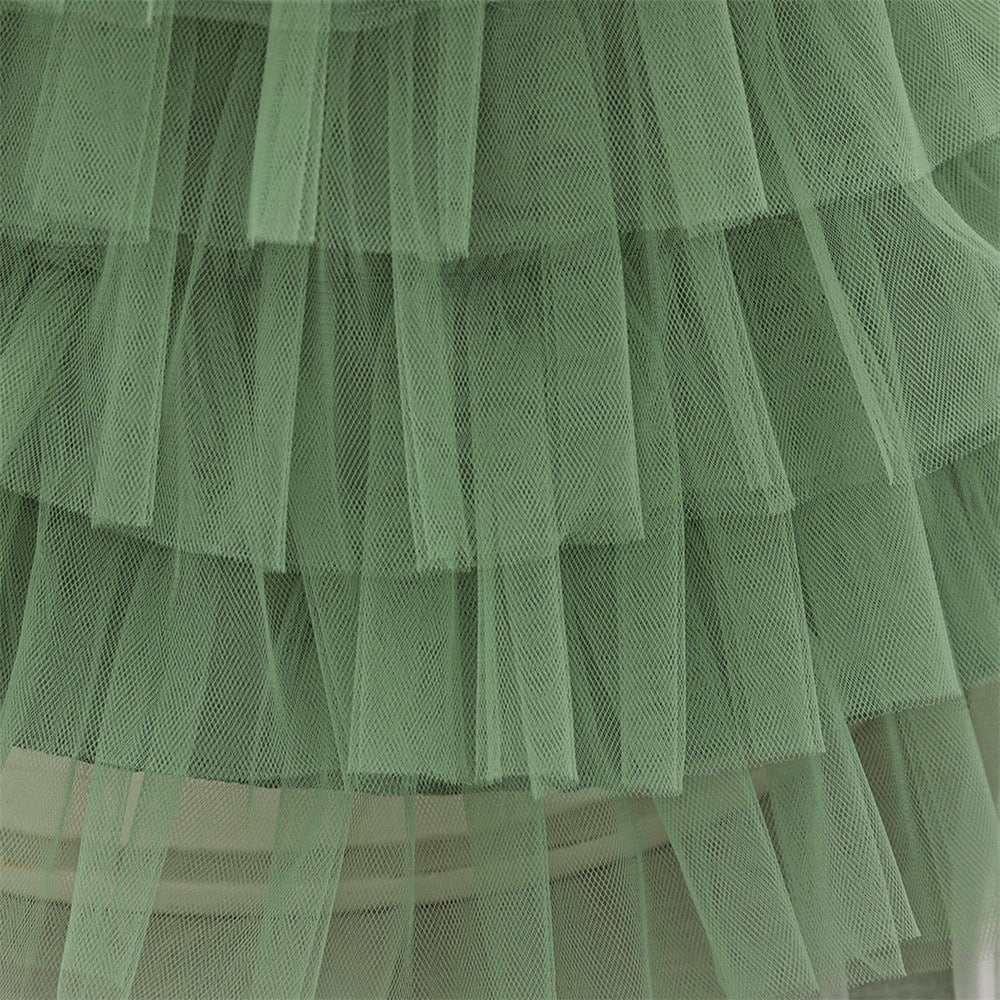 Cute Off-Shoulder Puffy Tulle Princess Dress with Flowers for Baby & Toddler Girls