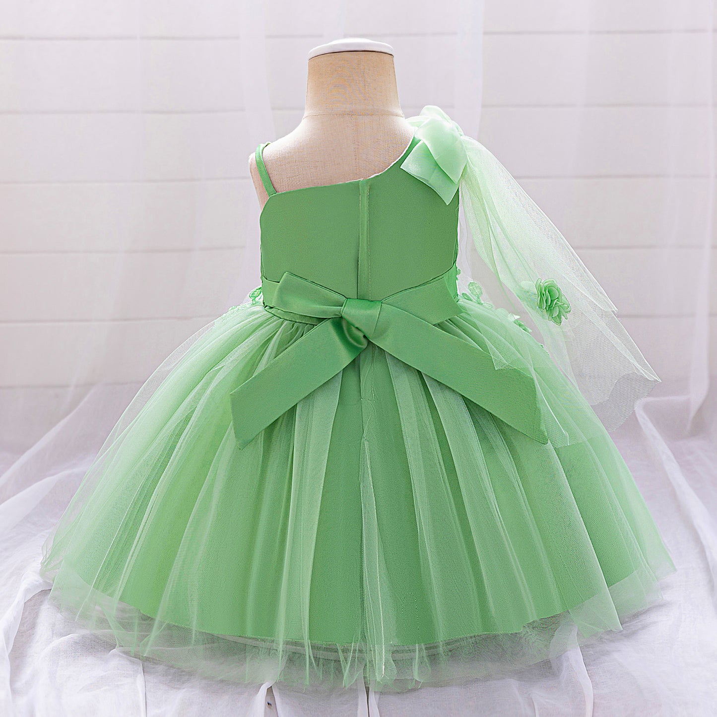 Off Shoulder Puffy Tulle Ball Gown Dress for Girls (Ages 9 Months - 4 Years)