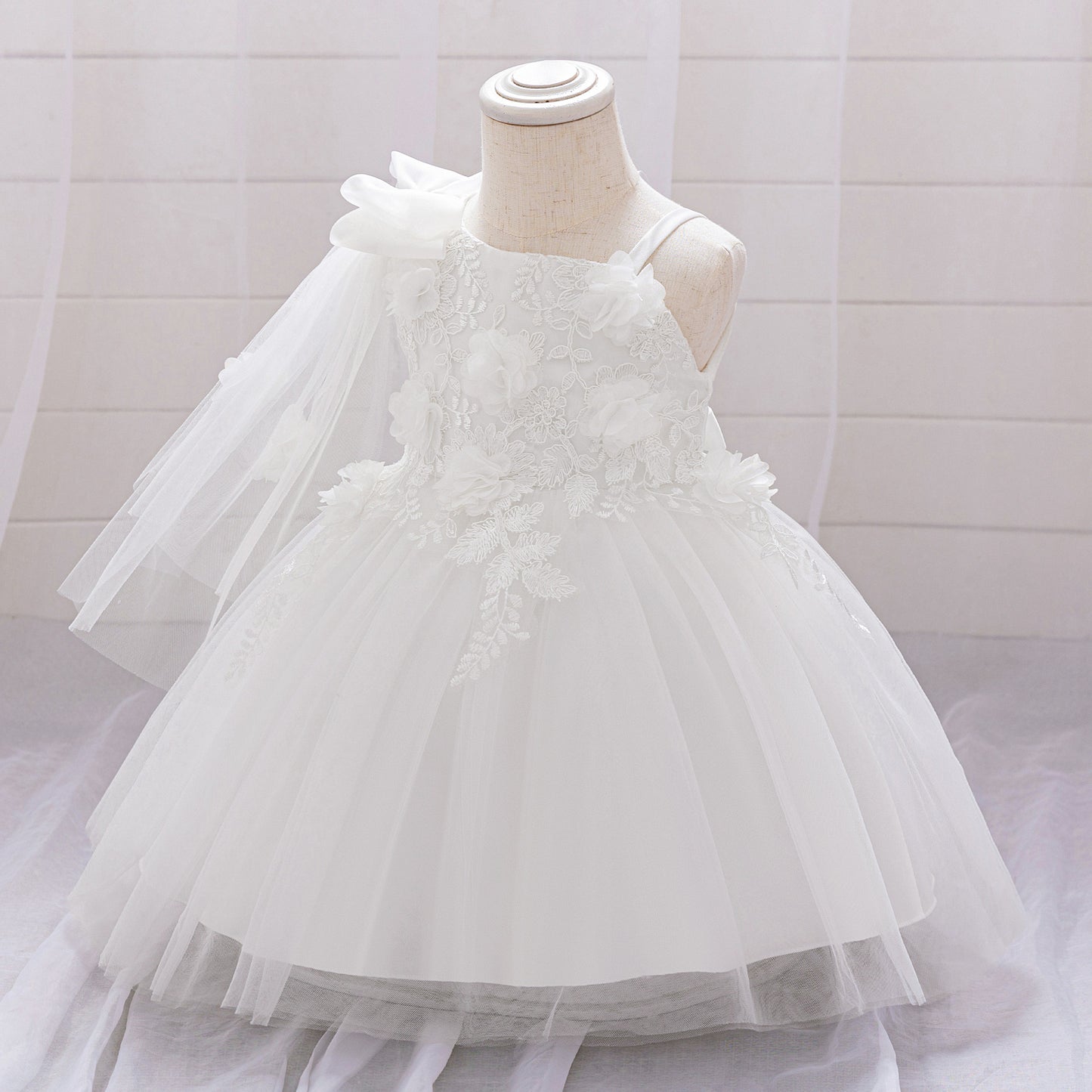 Off Shoulder Puffy Tulle Ball Gown Dress for Girls (Ages 9 Months - 4 Years)