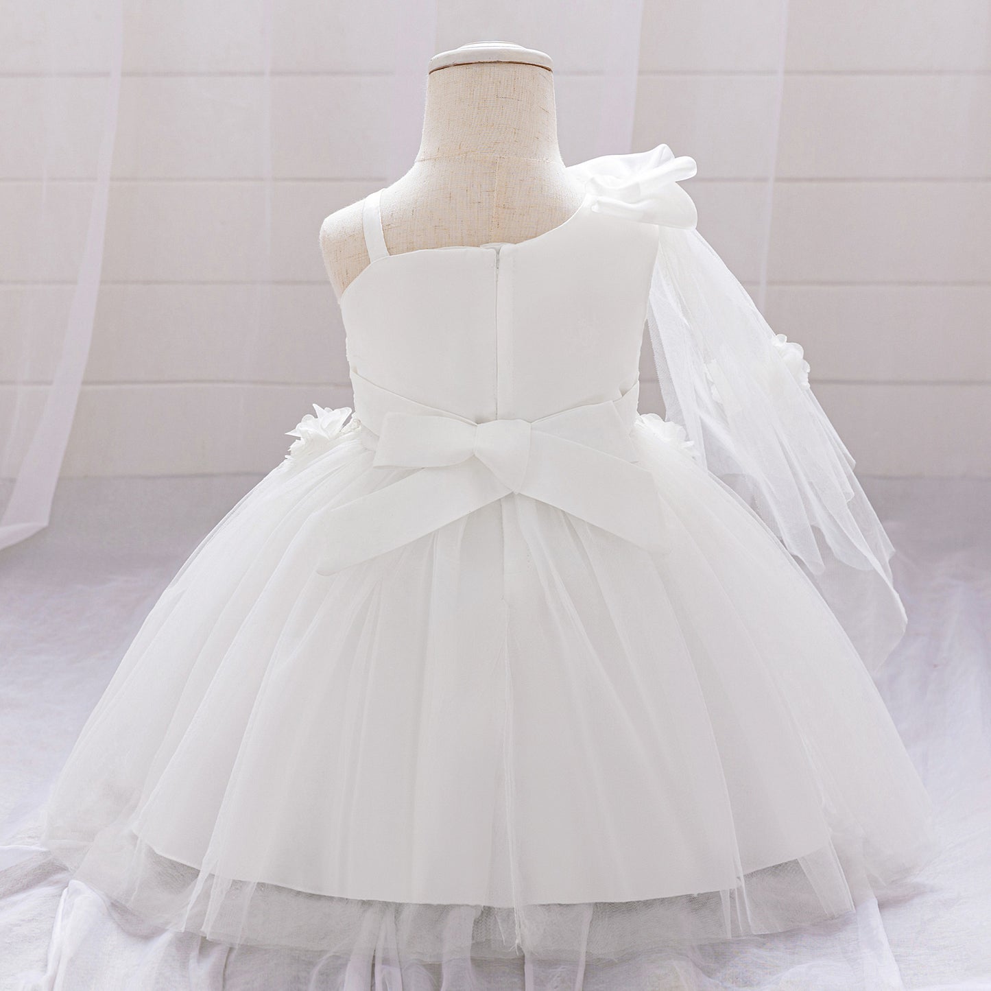 Off Shoulder Puffy Tulle Ball Gown Dress for Girls (Ages 9 Months - 4 Years)