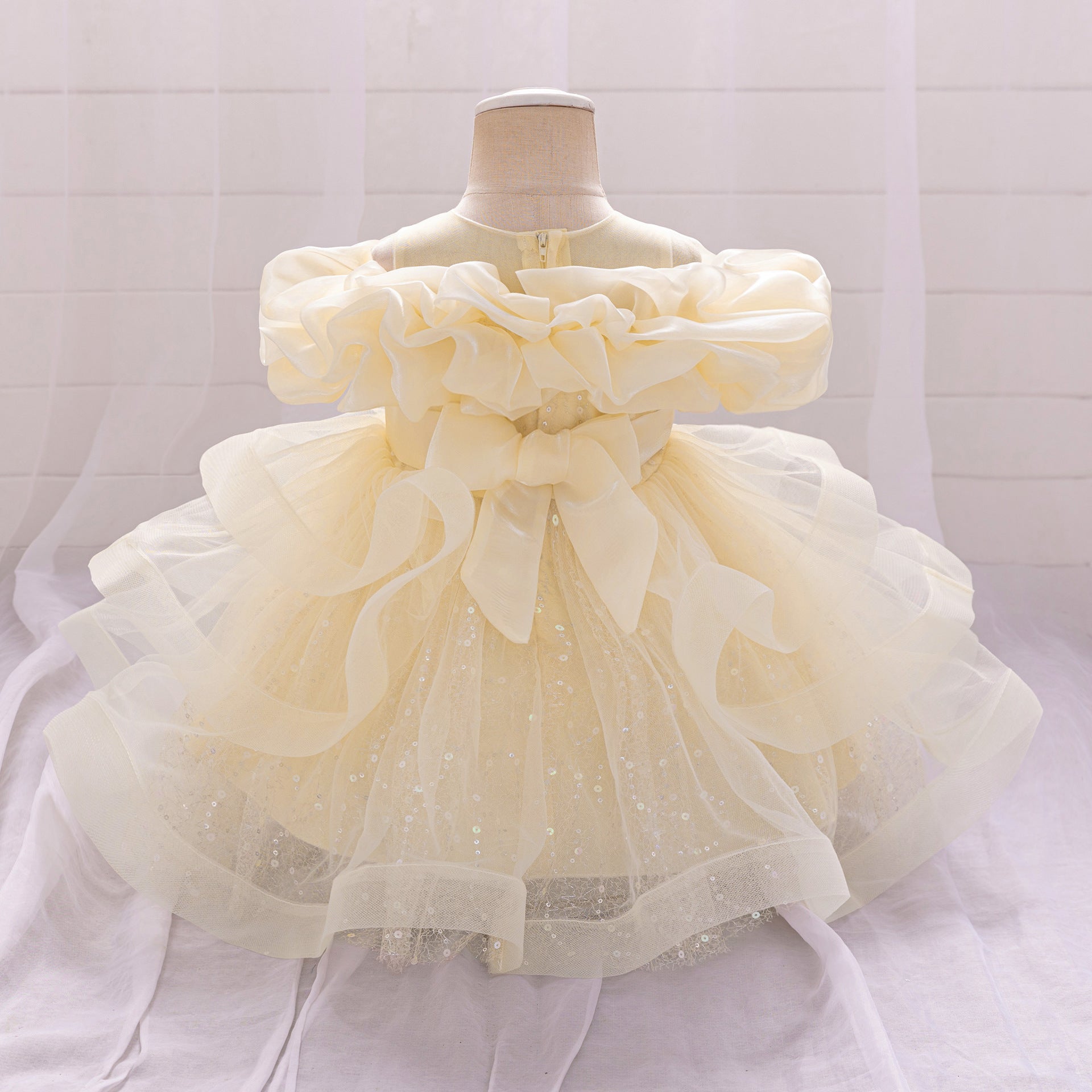 Frocklet Cute Off-Shoulder Puffy Tulle Dress for Girls | Princess Party & Flower Girl Gown 19
