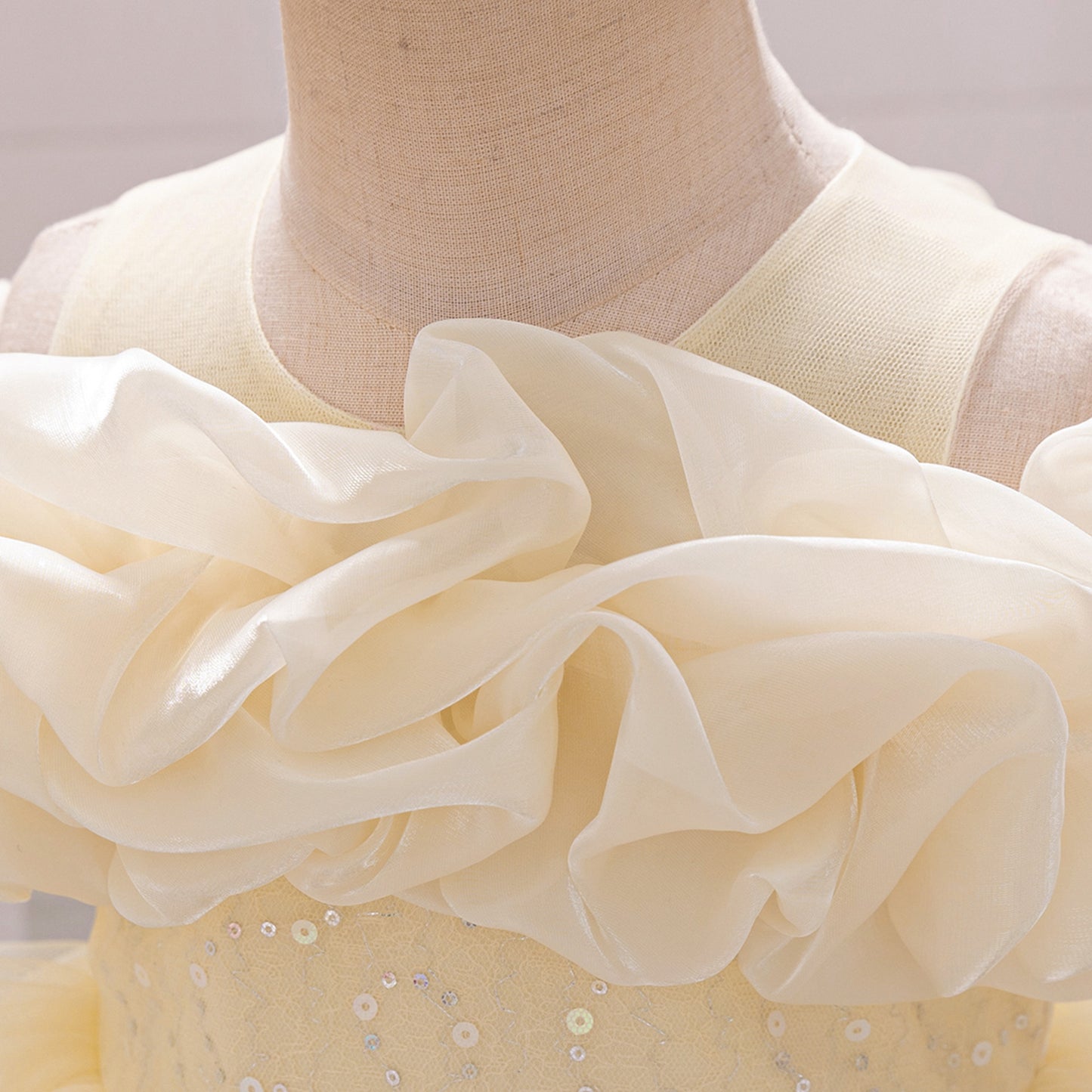 Cute Off-Shoulder Puffy Tulle Dress for Girls | Princess Party & Flower Girl Gown