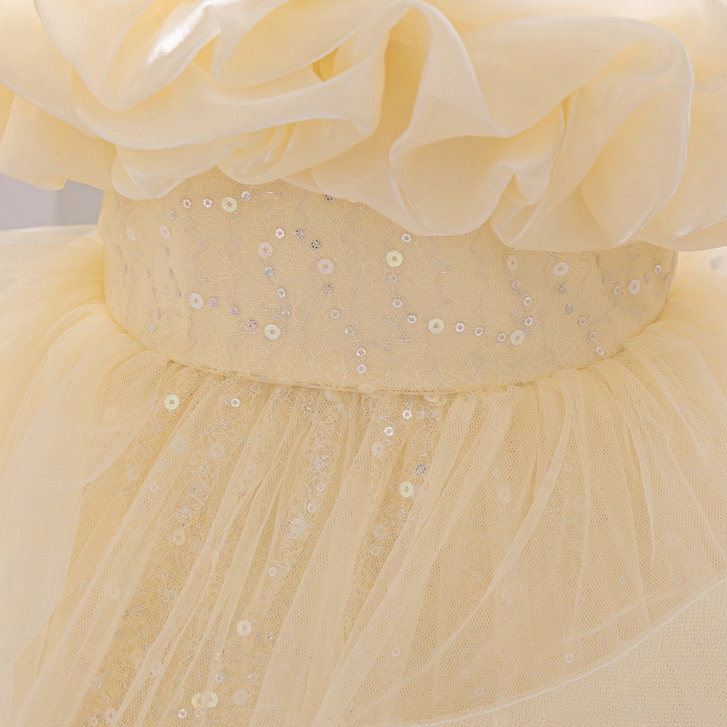 Cute Off-Shoulder Puffy Tulle Dress for Girls | Princess Party & Flower Girl Gown