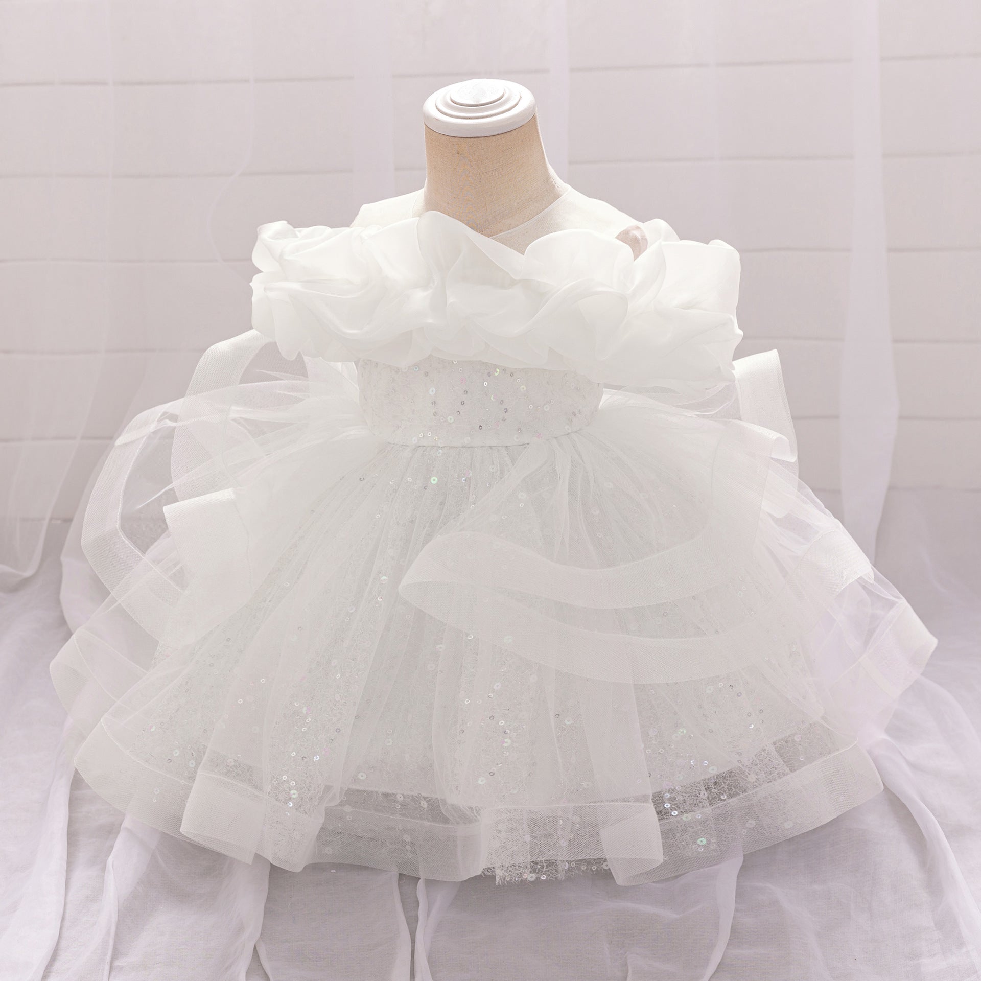 Frocklet Cute Off-Shoulder Puffy Tulle Dress for Girls | Princess Party & Flower Girl Gown 26