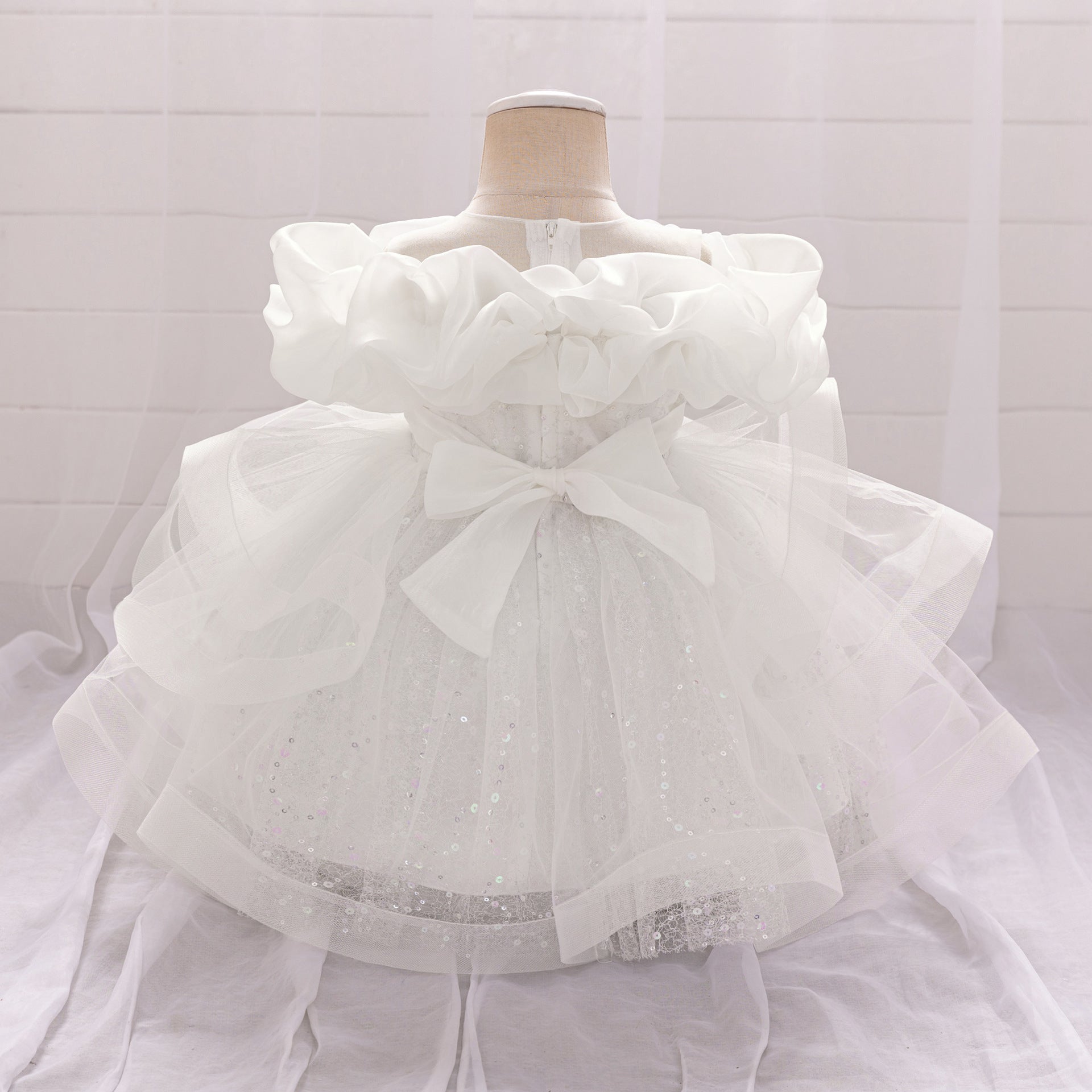 Frocklet Cute Off-Shoulder Puffy Tulle Dress for Girls | Princess Party & Flower Girl Gown 27
