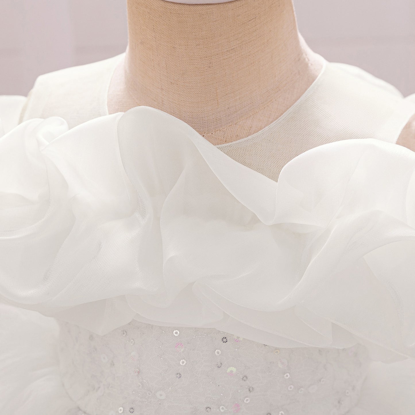 Cute Off-Shoulder Puffy Tulle Dress for Girls | Princess Party & Flower Girl Gown