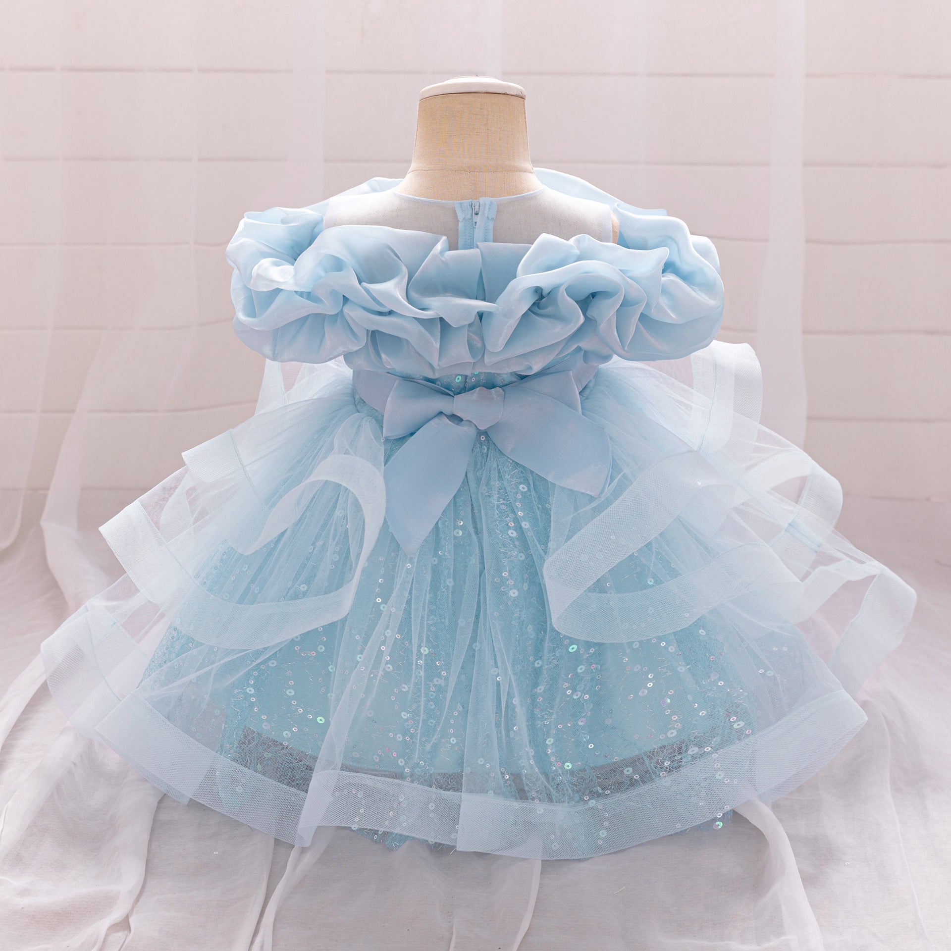 Frocklet Cute Off-Shoulder Puffy Tulle Dress for Girls | Princess Party & Flower Girl Gown 3