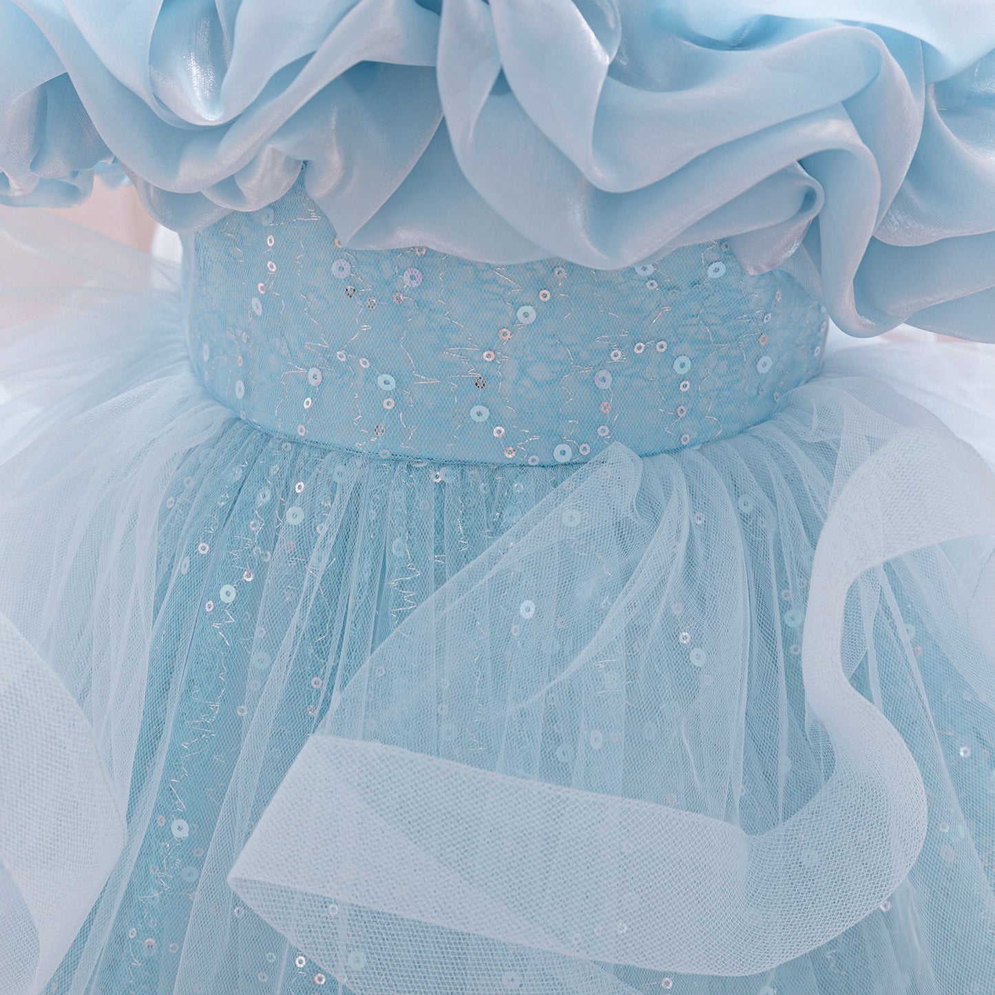 Cute Off-Shoulder Puffy Tulle Dress for Girls | Princess Party & Flower Girl Gown