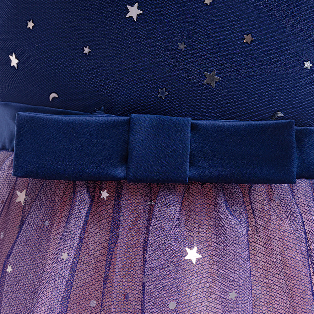 Off-Shoulder Sequin Princess Dress for Girls | Tea Length A-Line Kids Party Dress