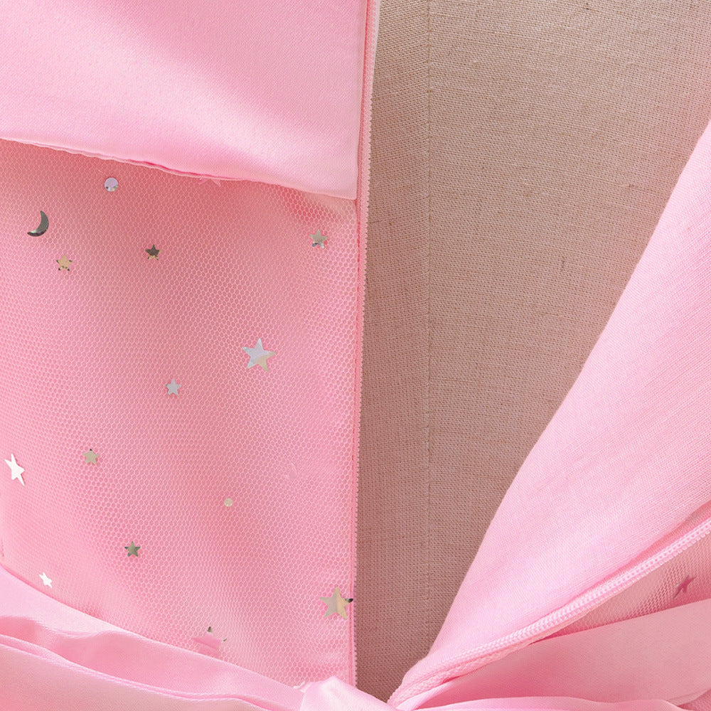Off-Shoulder Sequin Princess Dress for Girls | Tea Length A-Line Kids Party Dress
