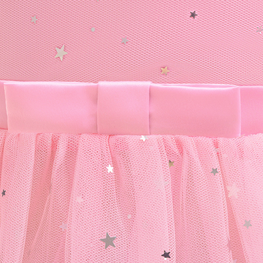 Off-Shoulder Sequin Princess Dress for Girls | Tea Length A-Line Kids Party Dress