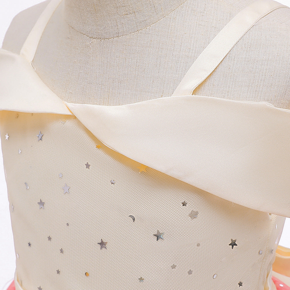 Off-Shoulder Sequin Princess Dress for Girls | Tea Length A-Line Kids Party Dress