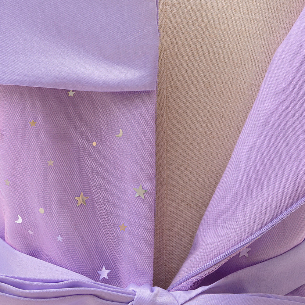 Off-Shoulder Sequin Princess Dress for Girls | Tea Length A-Line Kids Party Dress