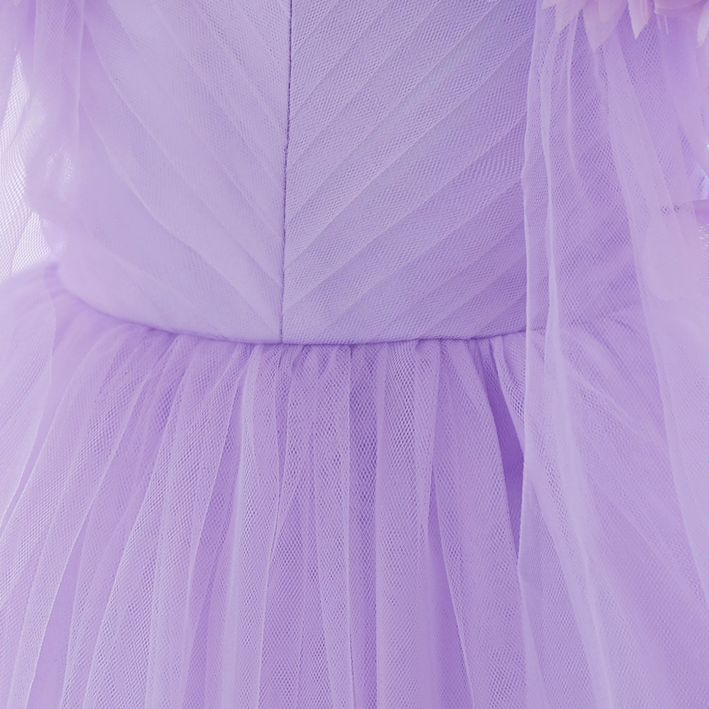 Cute Off Shoulder Tulle Toddler Dress with Applique - Tea Length Princess Gown