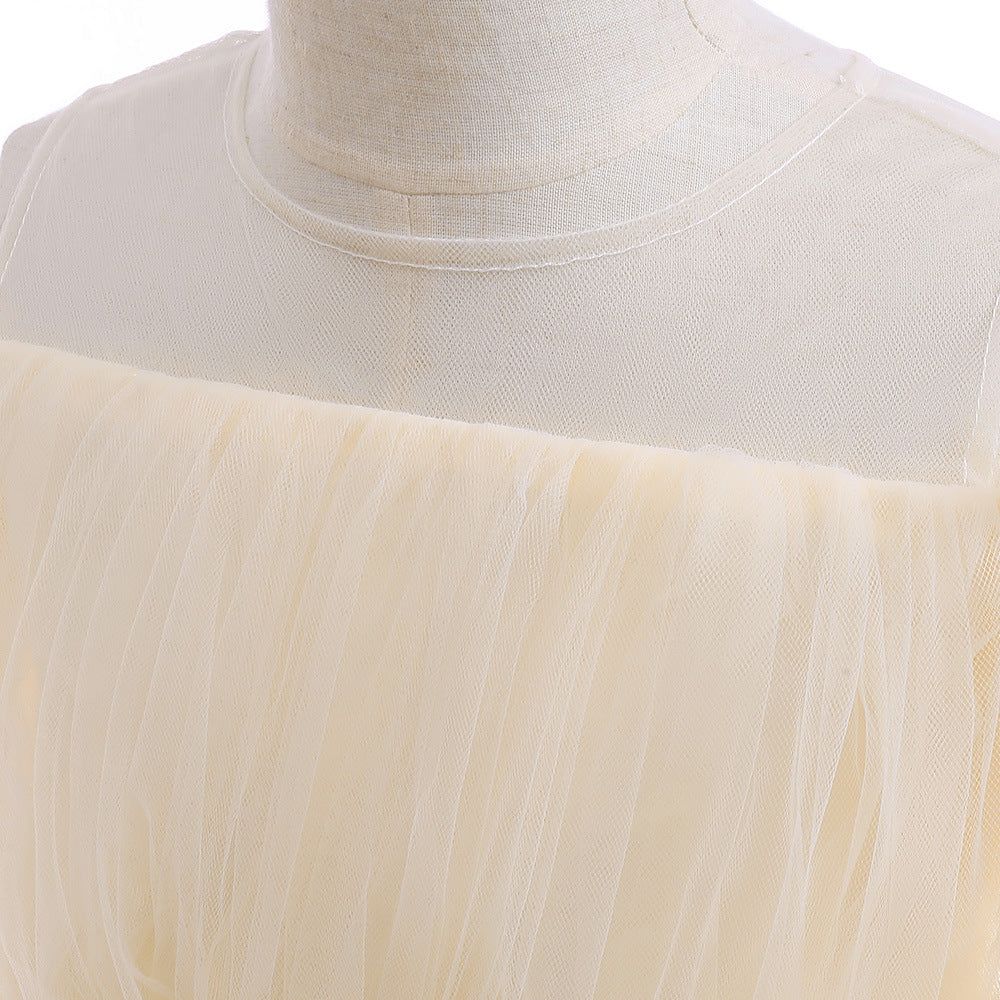 Off-Shoulder Tulle Princess Dress for Girls with Sequins – Kids' Party & Formal Gown