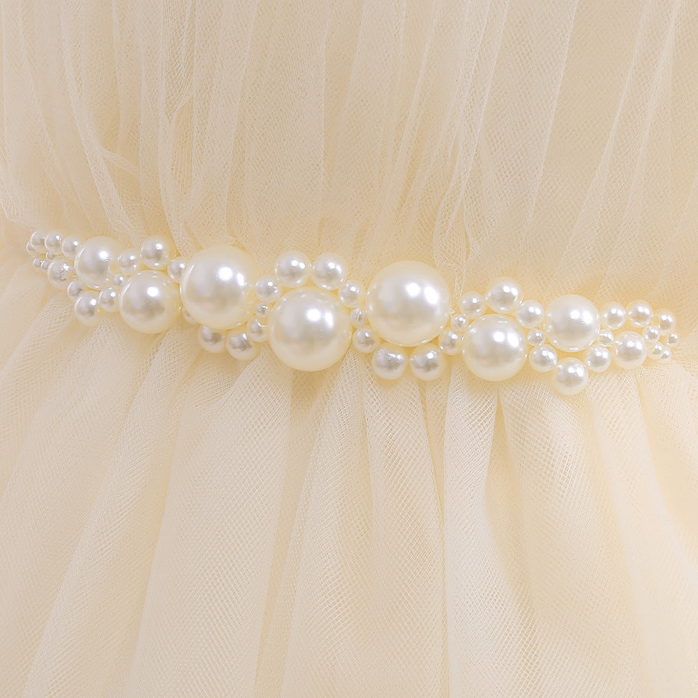Off-Shoulder Tulle Princess Dress for Girls with Sequins – Kids' Party & Formal Gown