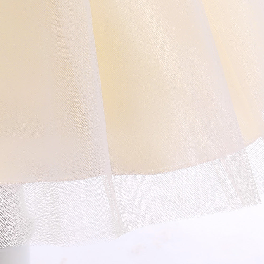 Off-Shoulder Tulle Princess Dress for Girls with Sequins – Kids' Party & Formal Gown