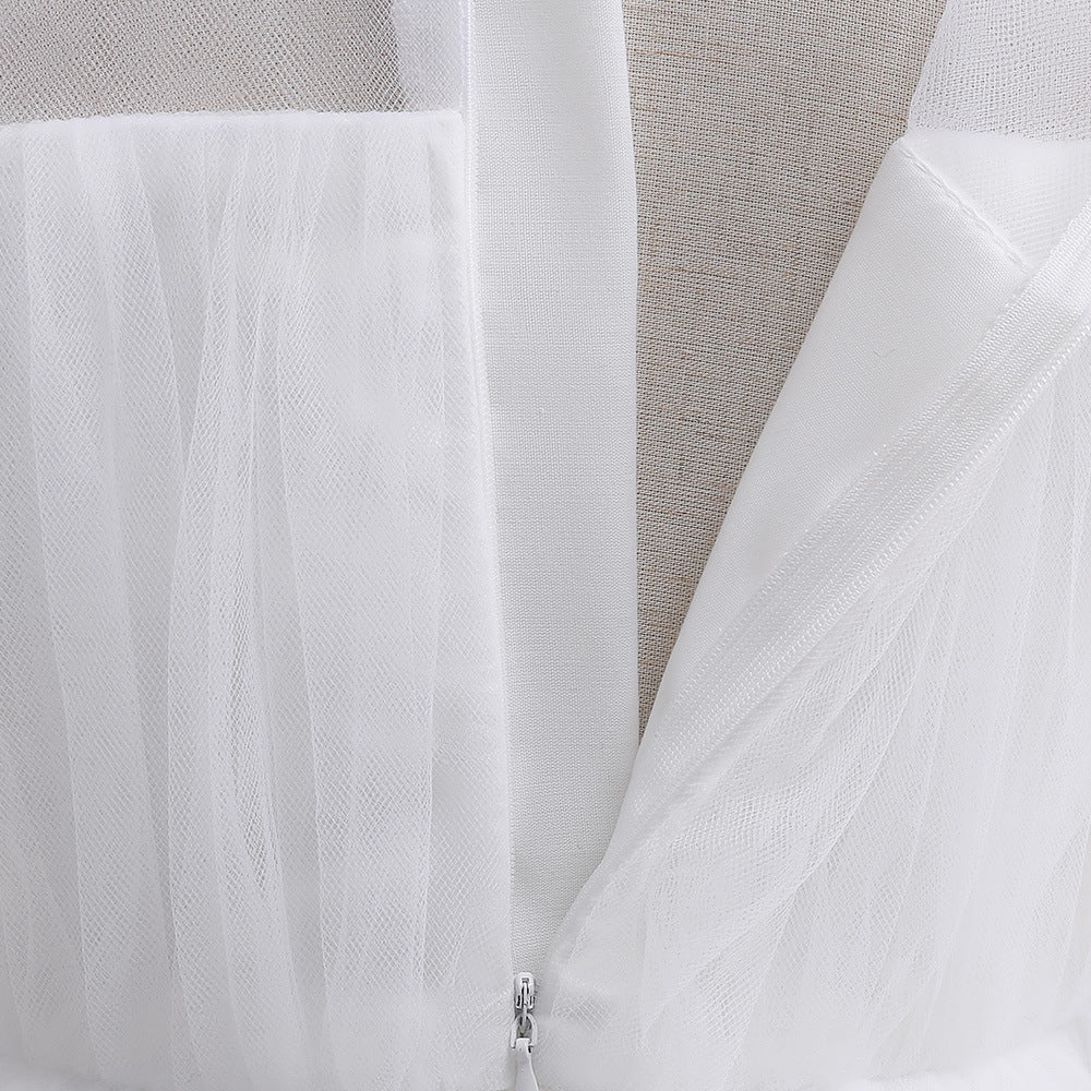 Off-Shoulder Tulle Princess Dress for Girls with Sequins – Kids' Party & Formal Gown