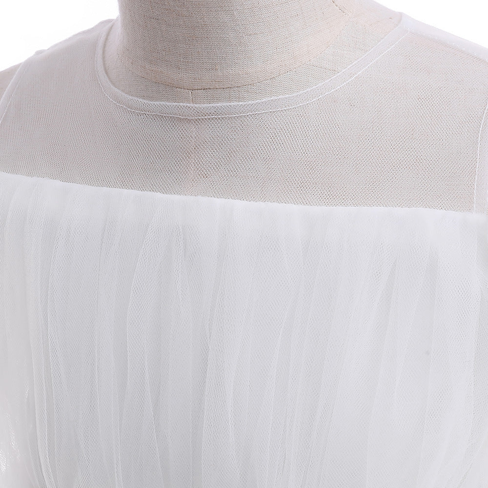 Off-Shoulder Tulle Princess Dress for Girls with Sequins – Kids' Party & Formal Gown