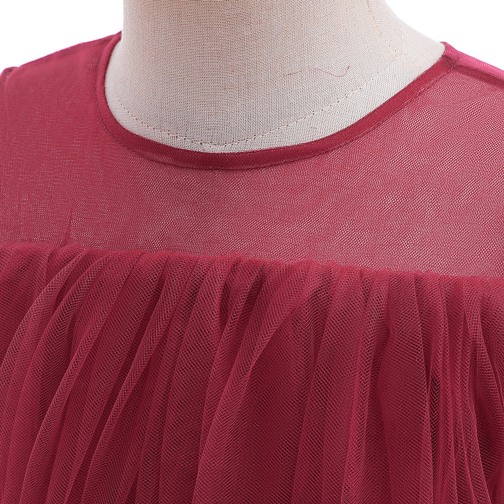 Off-Shoulder Tulle Princess Dress for Girls with Sequins – Kids' Party & Formal Gown