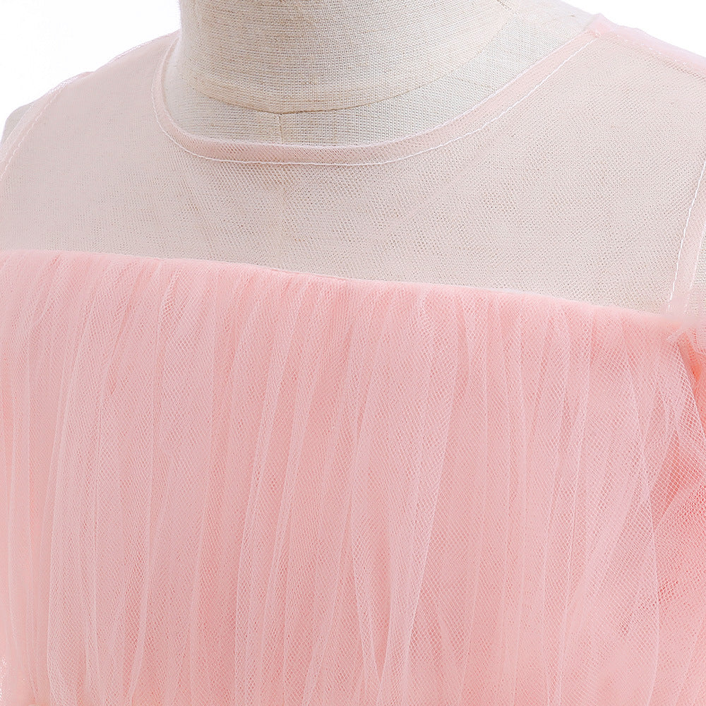 Off-Shoulder Tulle Princess Dress for Girls with Sequins – Kids' Party & Formal Gown