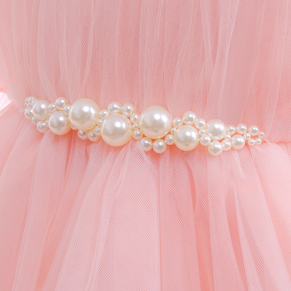 Off-Shoulder Tulle Princess Dress for Girls with Sequins – Kids' Party & Formal Gown