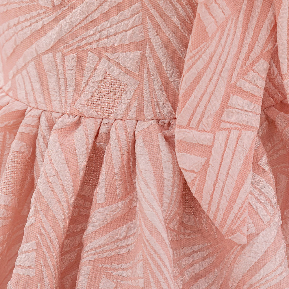 One Shoulder Bowknot Puffy Princess Dress for Baby Girls | Knee-Length Ball Gown