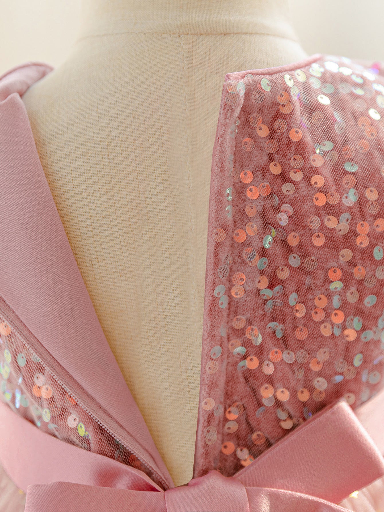 Pink Sequin Puffy Ball Gown Dress for Girls - High-Low Tulle Party Dress