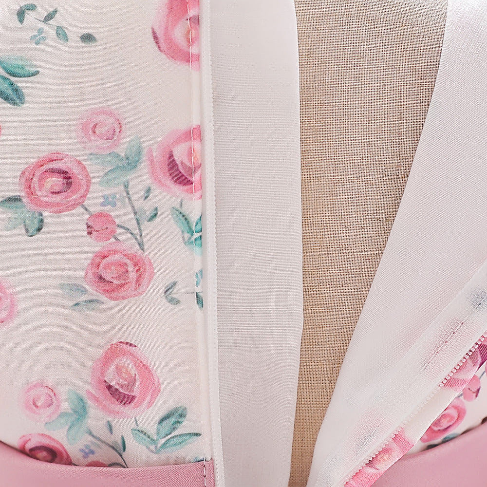 Frocklet Pink Princess Floral Print Bow Dress for Toddler Girls | Fairy Style Birthday & Party Dress 5