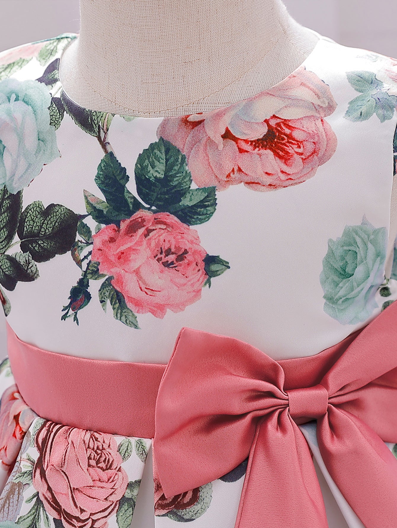 Pink Puffy Ball Gown Princess Dress for Girls | Kids Tea-Length Party Dress