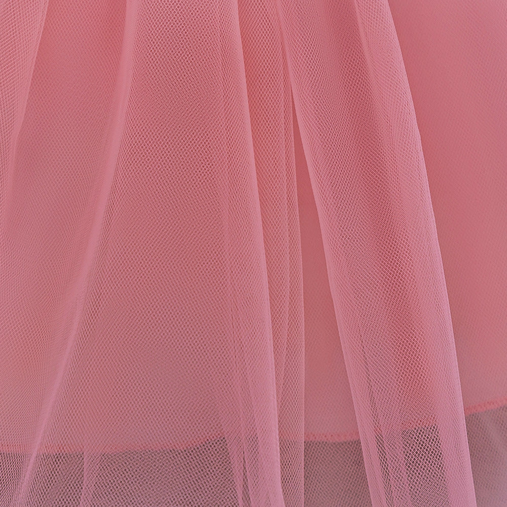 Adorable Pink Tulle A-Line Baby Dress with Flowers for Parties & Weddings