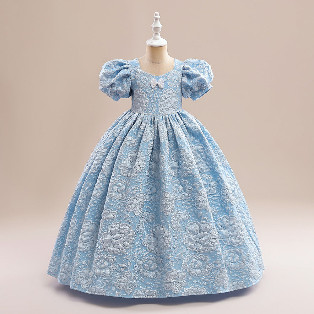Princess A-Line Maxi Dress with Ruffles – Fairy Style Girls Formal Gown