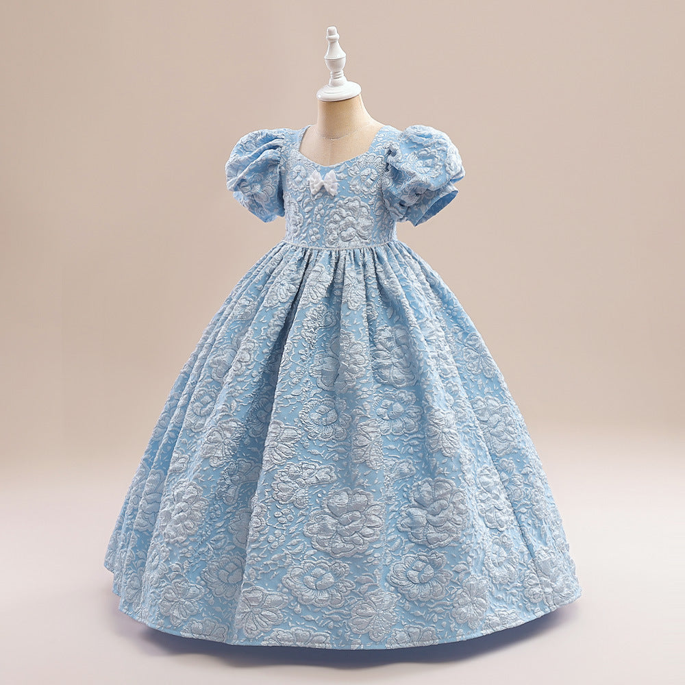 Princess A-Line Maxi Dress with Ruffles – Fairy Style Girls Formal Gown