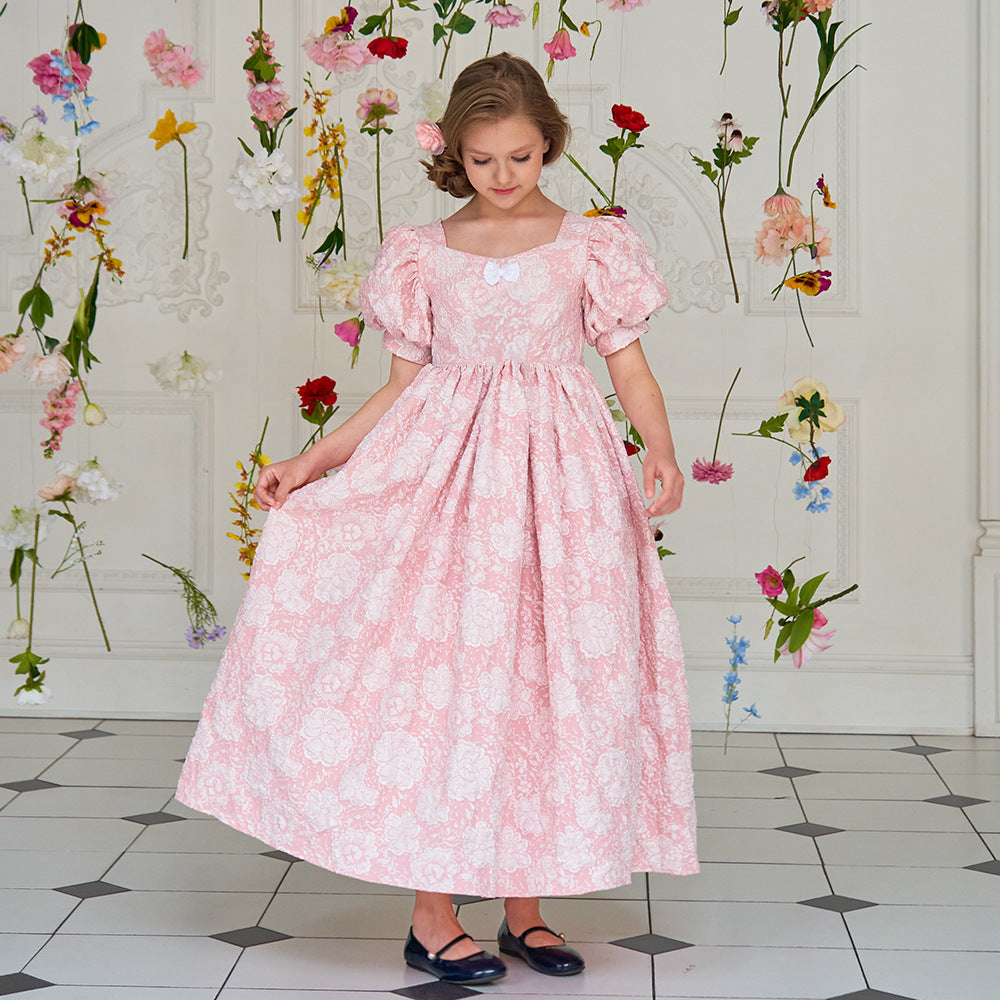 Princess A-Line Maxi Dress with Ruffles – Fairy Style Girls Formal Gown