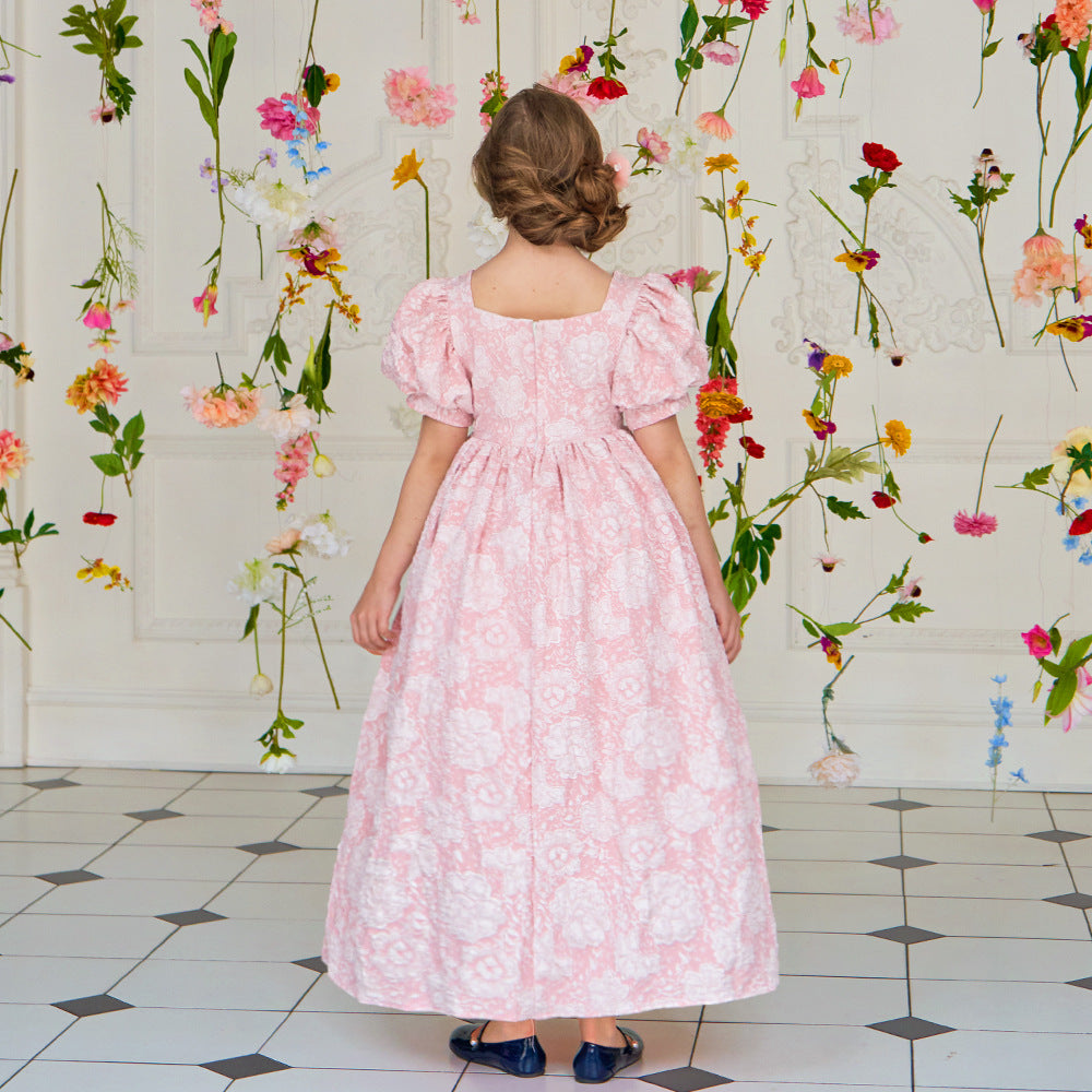 Princess A-Line Maxi Dress with Ruffles – Fairy Style Girls Formal Gown