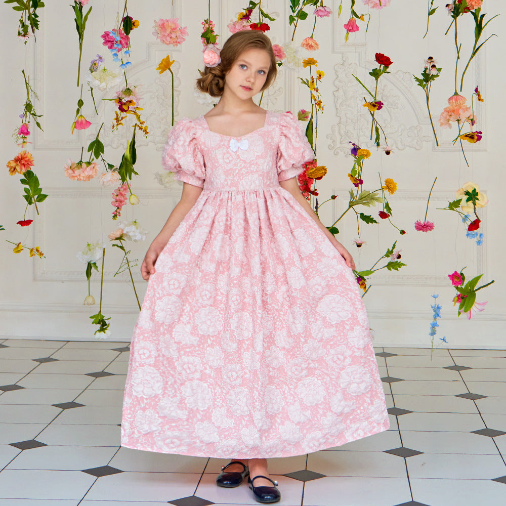 Princess A-Line Maxi Dress with Ruffles – Fairy Style Girls Formal Gown