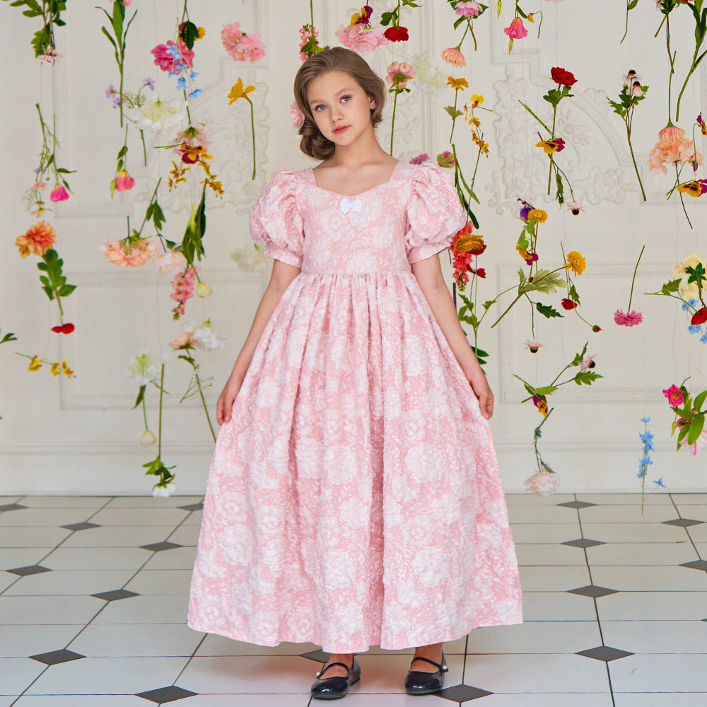 Princess A-Line Maxi Dress with Ruffles – Fairy Style Girls Formal Gown