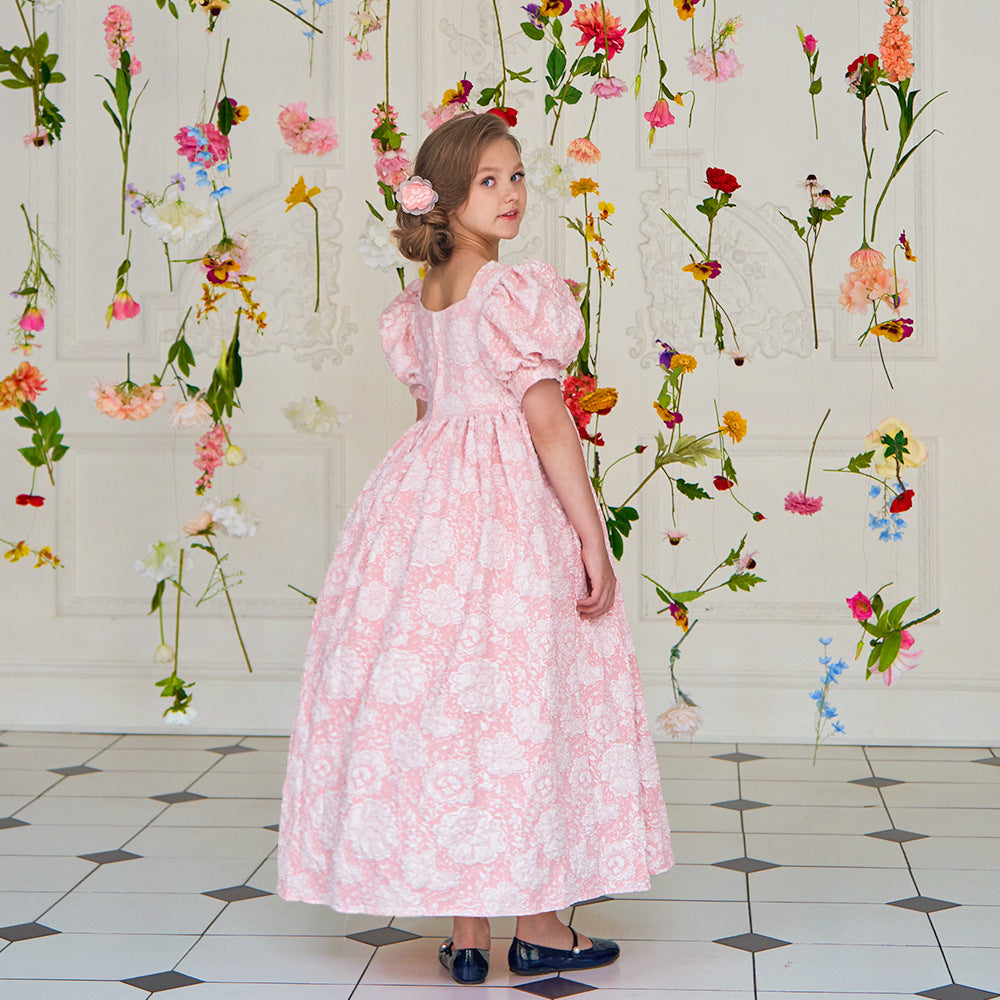 Princess A-Line Maxi Dress with Ruffles – Fairy Style Girls Formal Gown