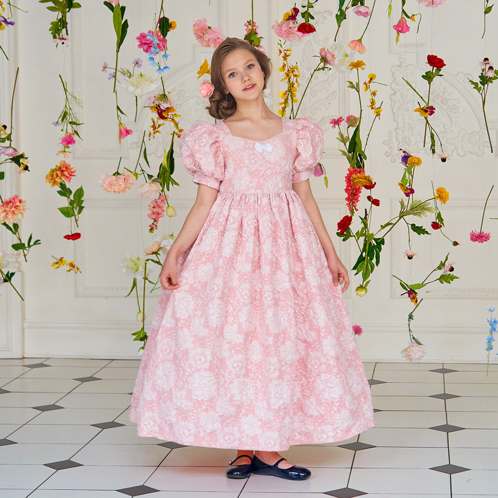 Princess A-Line Maxi Dress with Ruffles – Fairy Style Girls Formal Gown
