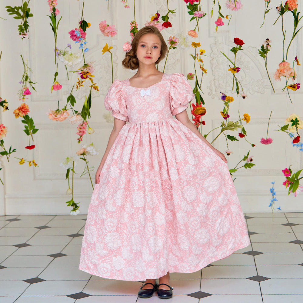 Princess A-Line Maxi Dress with Ruffles – Fairy Style Girls Formal Gown