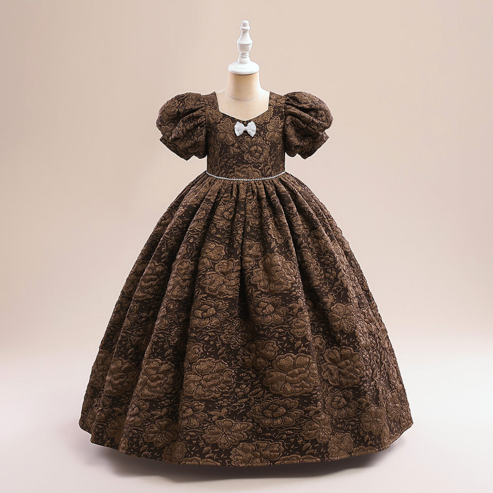 Princess A-Line Maxi Dress with Ruffles – Fairy Style Girls Formal Gown