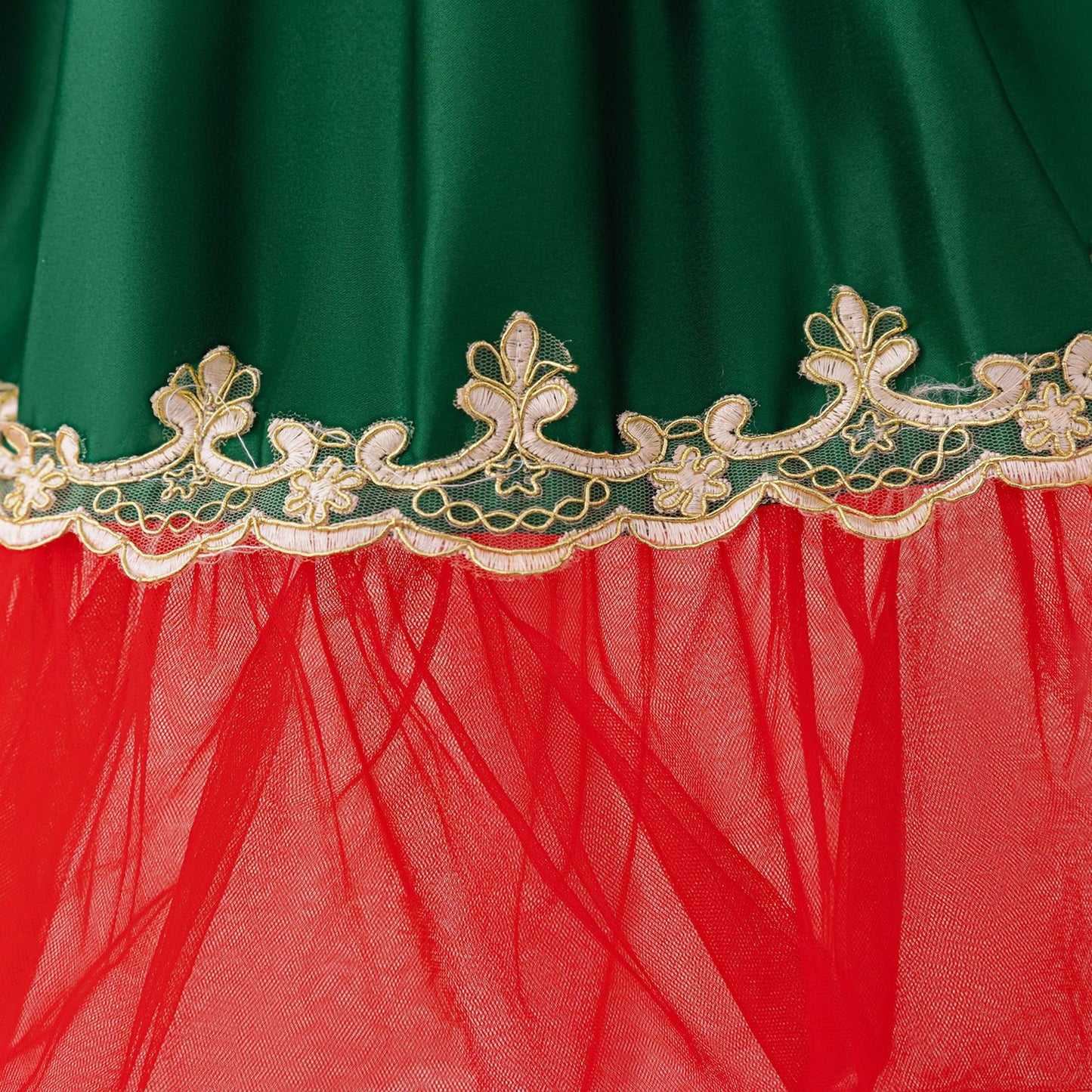 Dark Green Puffy Princess Ball Gown Dress for Girls | Festive Flower Girl & Holiday Party Wear