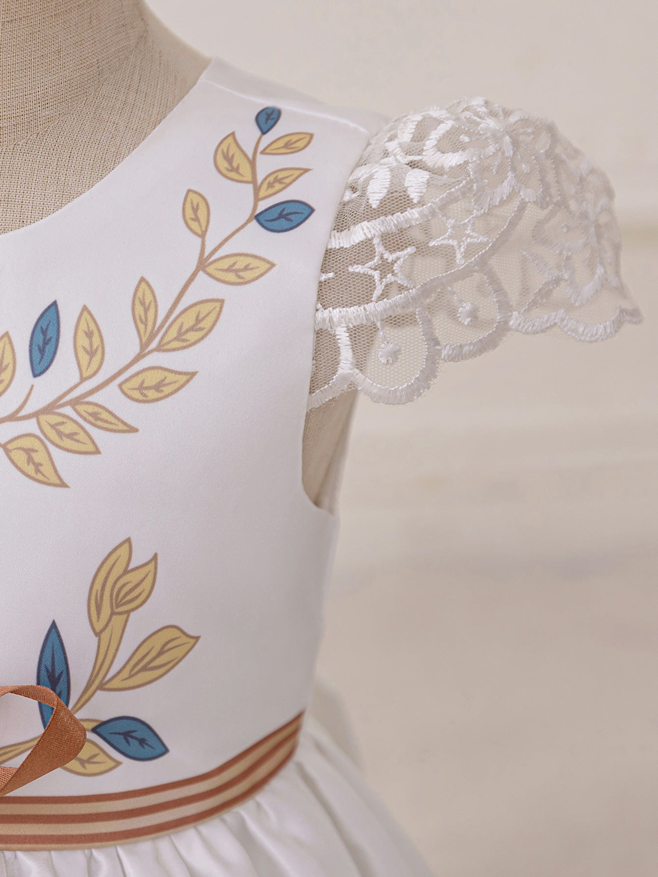 Princess Floral Ball Gown Dress for Girls – Puffy Tea-Length Party Dress
