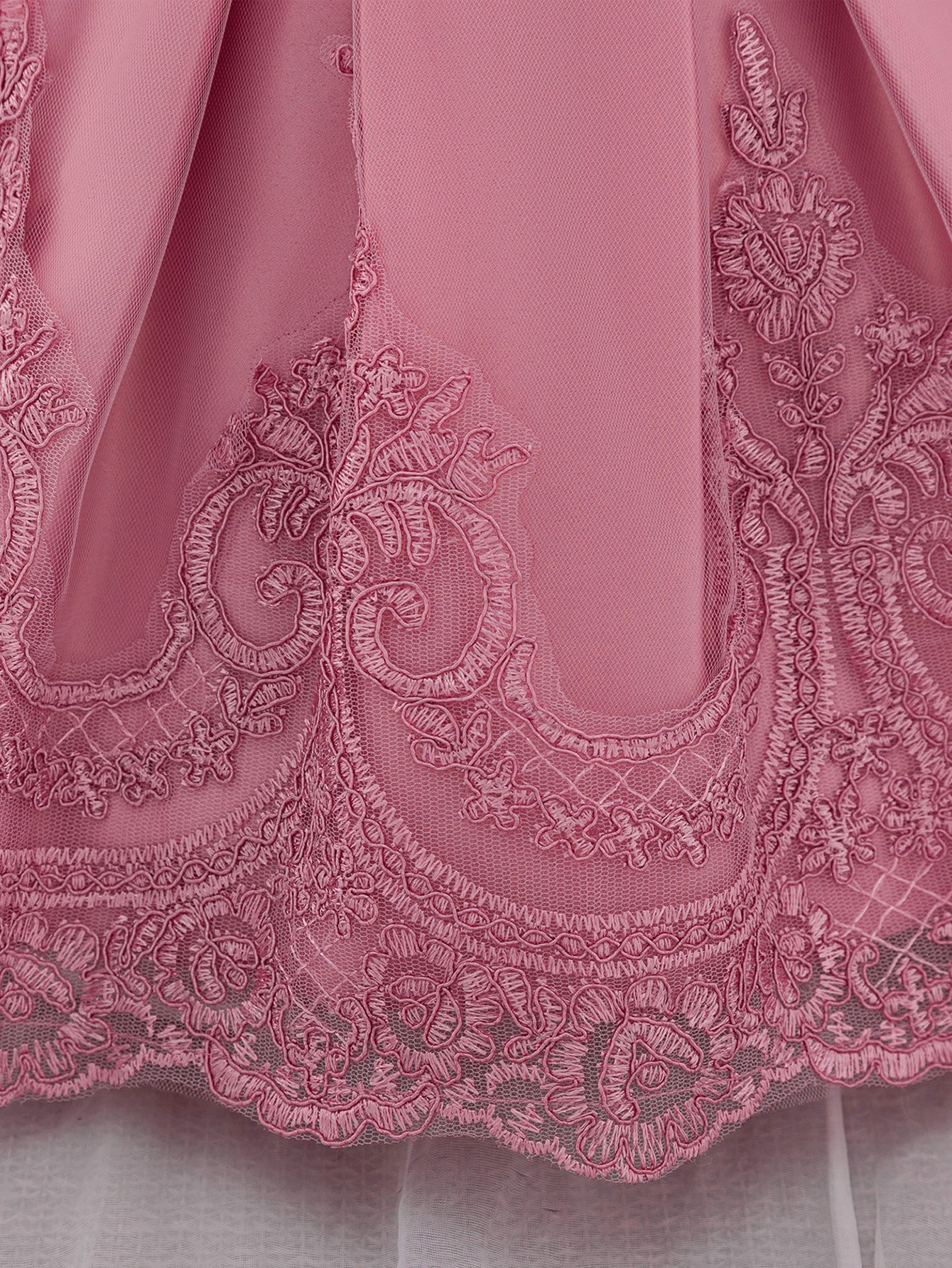 Princess Puffy Sleeve Lace Bow Dress for Girls – Ball Gown Wedding & Party Outfit