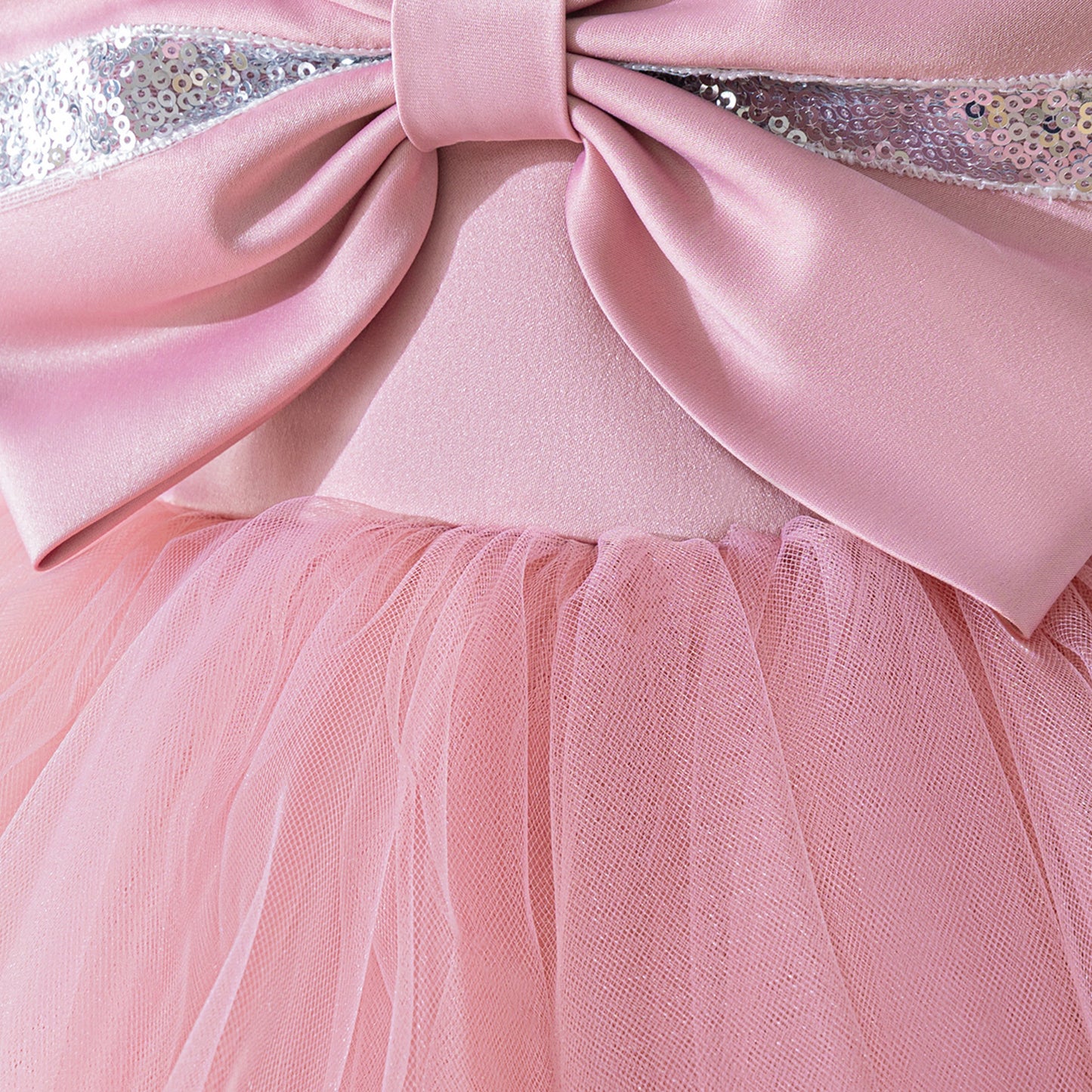 Pink Puffy Sleeve Princess Ball Gown Dress for Girls (3-10 Years) – Ideal for Parties, Weddings & Photoshoots