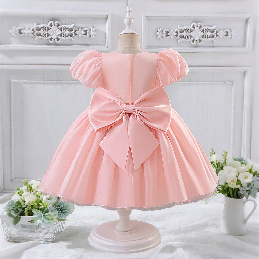 Light Pink Princess Ball Gown Dress for Girls | Puffy Mesh Flower Girl & Party Dress, Age 3-10
