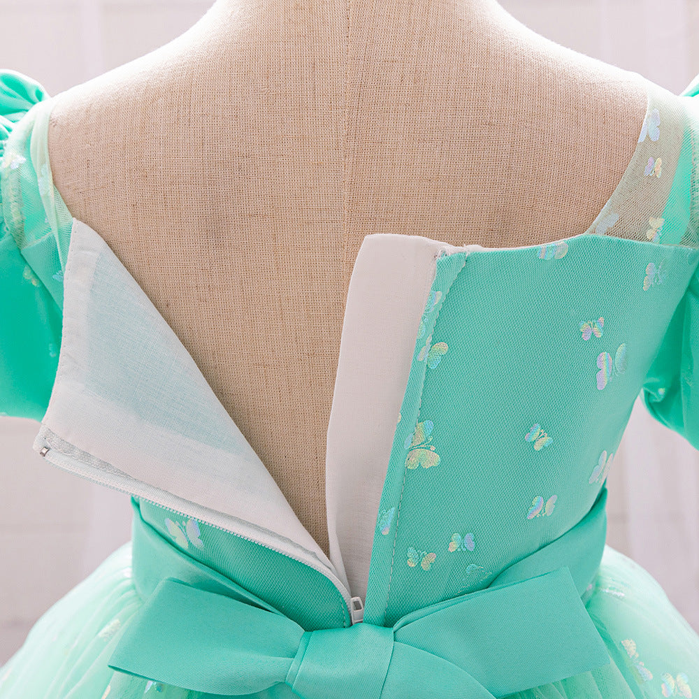 Princess Tulle Ball Gown Baby Dress with Sequins | Puffy Sleeve Formal Party Dress